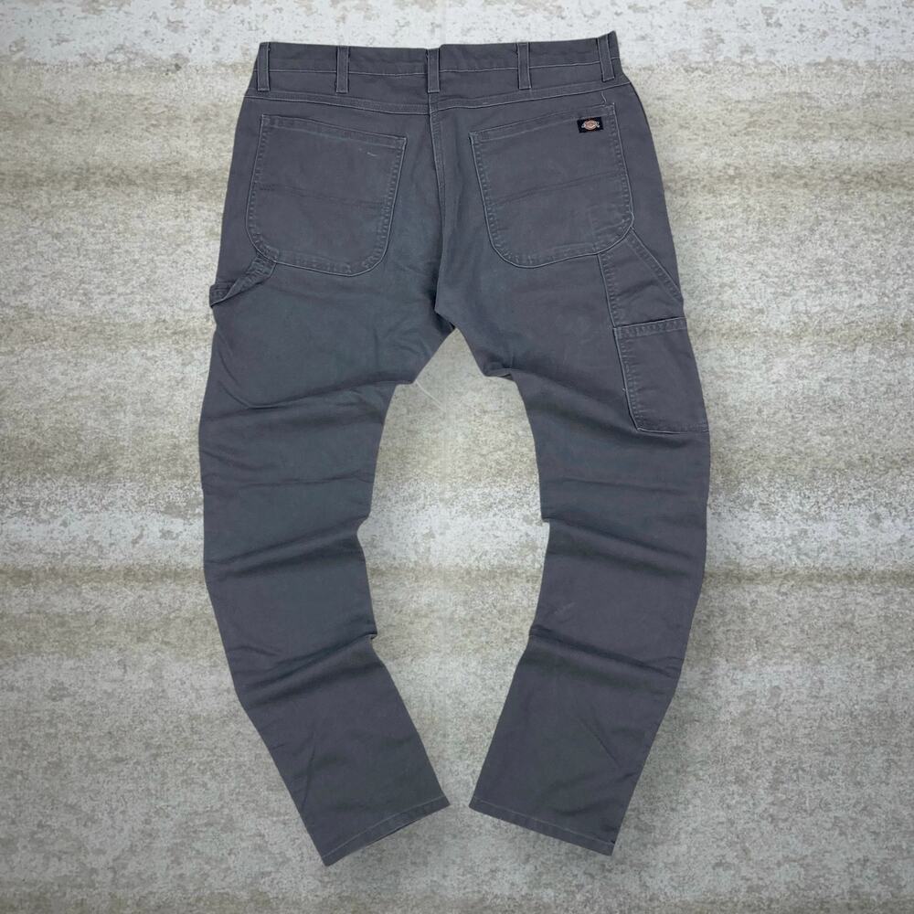 Vintage 90s Dickies Carpenter Pants 36x32 Regular Straight Grey Cotton Dungarees
